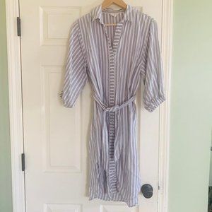 Loft striped belted shirt-dress